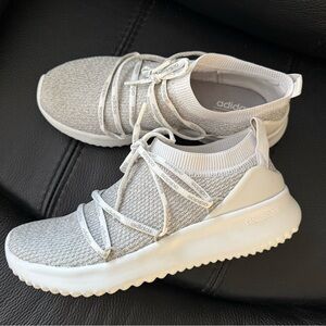 Adidas Cloudfoam Knit Sneakers in Gray and White